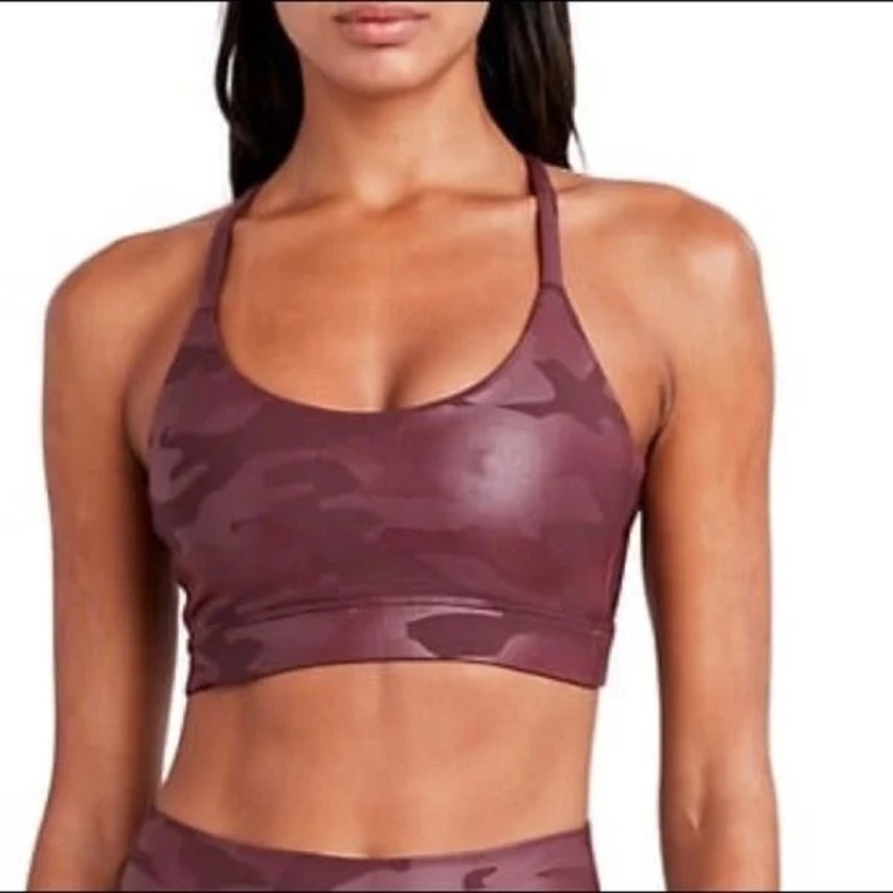 Sage Collective Women's Red Oxblood Moon Camouflage Sports Bra M NWT